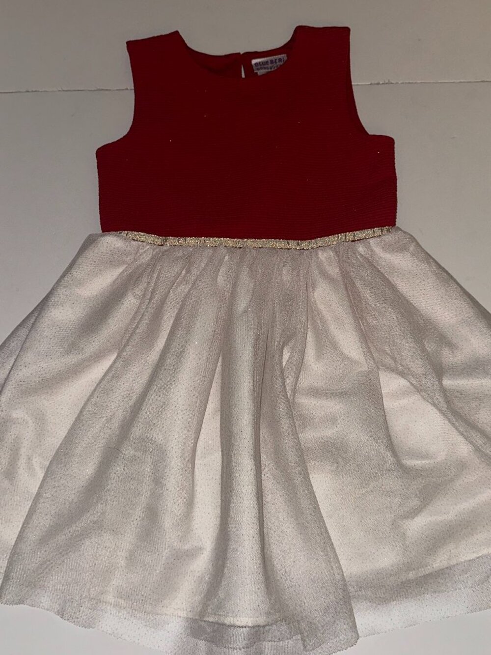 Blueberi Boulevard Girls Size 8 Sparkle Red White Tulle Party Formal Dress